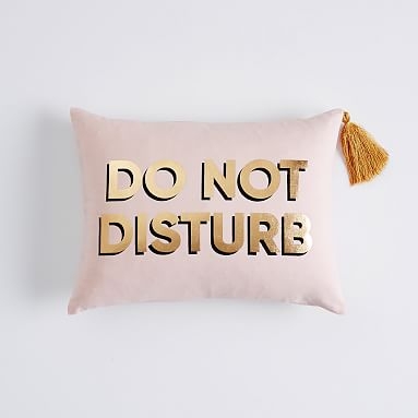 The Emily &amp; Meritt Do Not Disturb Tassel Pillow Cover , 12 x 16, Rose - Image 0