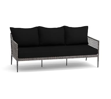 Cammeray Sofa Cushion Slipcover, Sunbrella(R) Black - Image 2