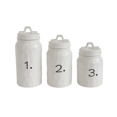 Numbers 3 Piece Kitchen Canister Set - Image 0