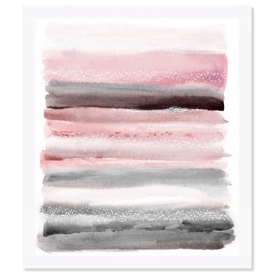 'Pink Sunset' Framed Watercolor Painting Print - Image 0