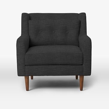 Crosby Arm Chair, Heathered Tweed, Charcoal - Image 0