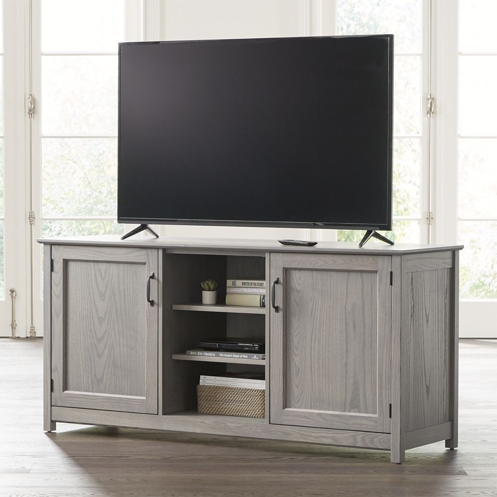 Ainsworth Dove 64" Media Console with Glass/Wood Doors - Image 0