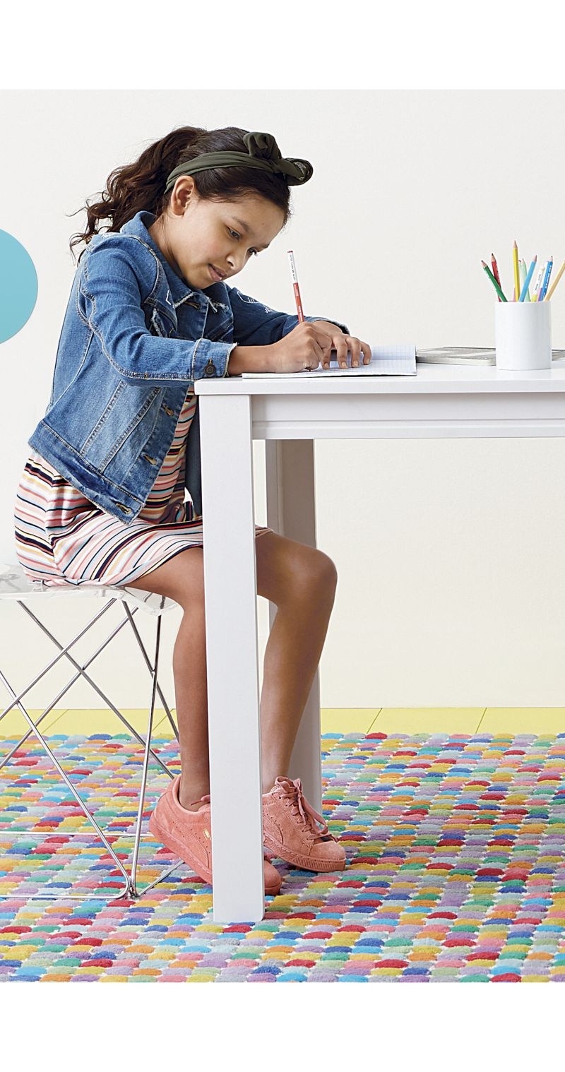 Adjustable White Wood Large Kids Desk/Table with 30" Legs - Image 3