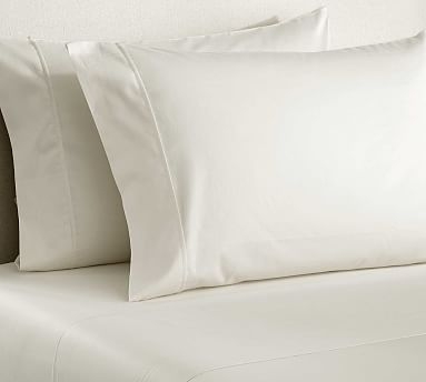 Classic Essential 300-Thread-Count Sateen Sheet Set, Cal King, Ivory - Image 0