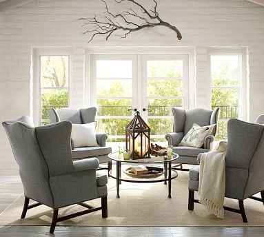 Thatcher Upholstered Armchair, Polyester Wrapped Cushions, Performance Heathered Tweed Desert - Image 4