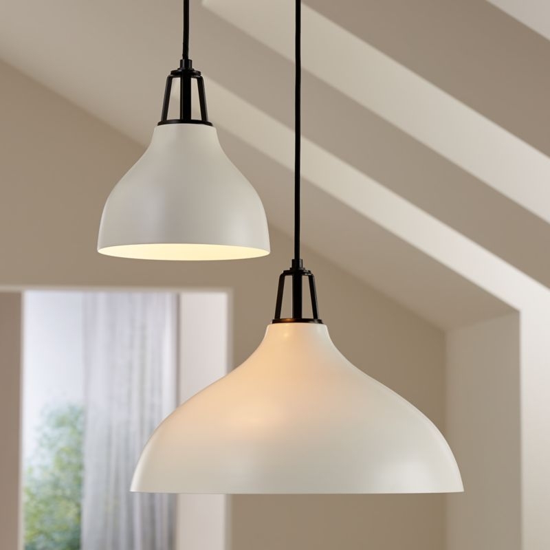 Maddox White Bell Small Pendant Light with Black Socket - Image 3
