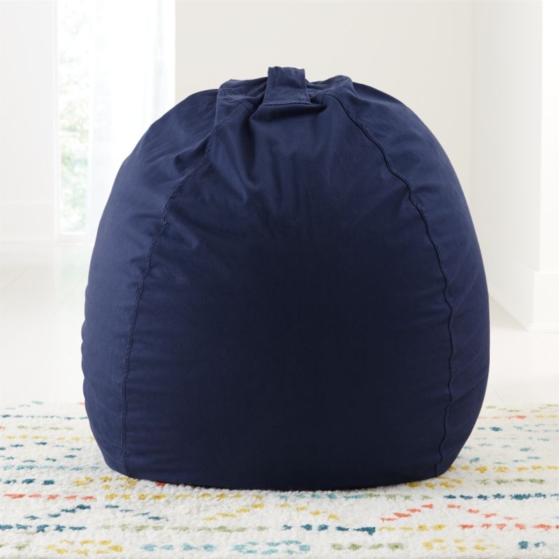 Large Dark Blue Bean Bag Chair Cover - Image 0