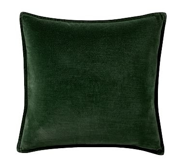 Washed Velvet Pillow, 20 Inches, Hunter - Image 0