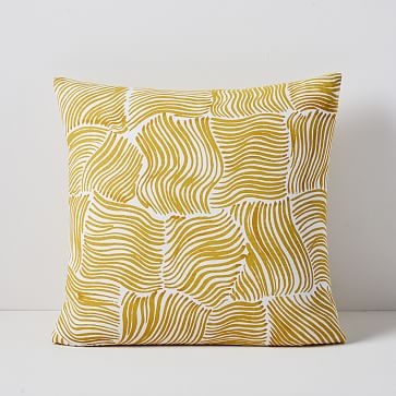 Samuji Ripples Pillow Cover, 18"x18", Golden Yellow - Image 0