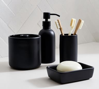 Matte Black Ceramic Soap Dish - Image 1