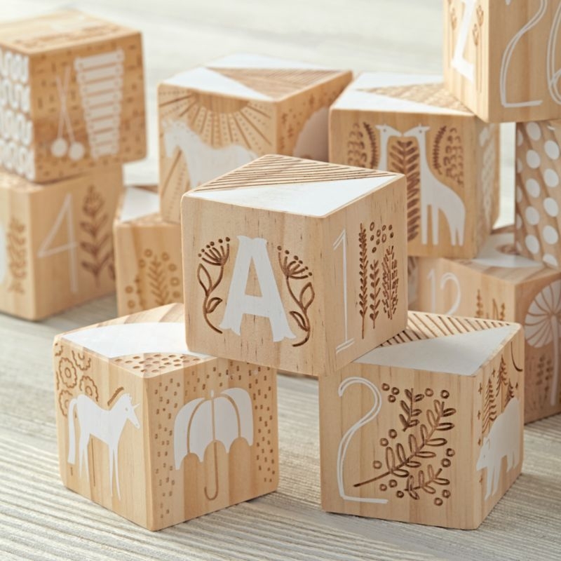 Etched Wooden Baby Blocks - Image 4