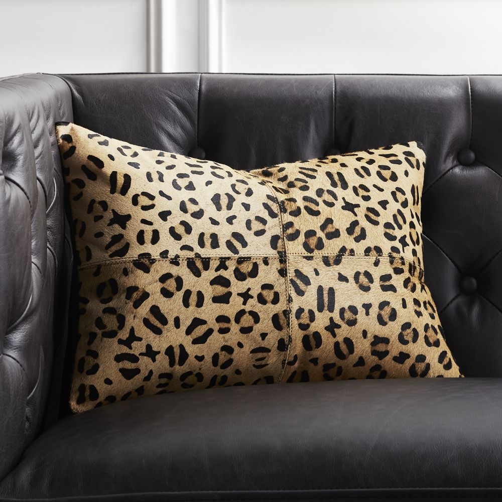 "18""x12"" Hide Cheetah Print Pillow with Feather-Down Insert" - Image 0