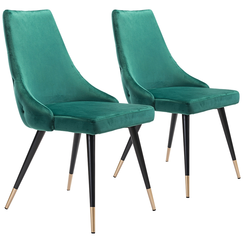 Zuo Piccolo Green Velvet Tufted Dining Chairs Set of 2 - Style # 60D20 - Image 0