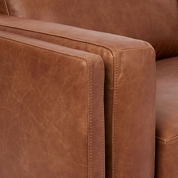 Dekalb 85" Sofa, Leather, Saddle - Image 2