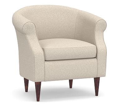 SoMa Lyndon Upholstered Armchair, Polyester Wrapped Cushions, Textured Twill Khaki - Image 0