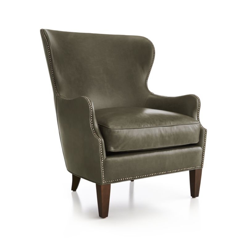 Brielle Nailhead Leather Wingback Chair - Image 4