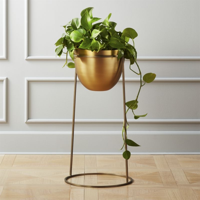 Milo Brass Planter On Stand Small - Image 5