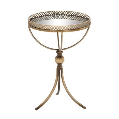 Metal and Mirror Tray End Table - Image 0