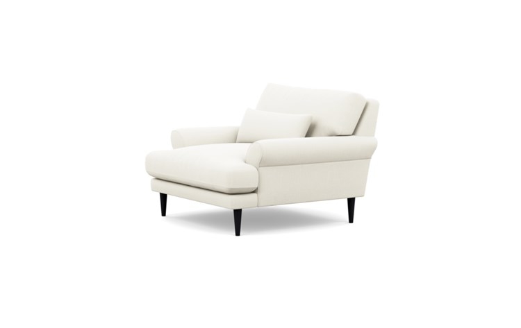 Maxwell Accent Chair with White Ivory Fabric and Painted Black legs - Image 4