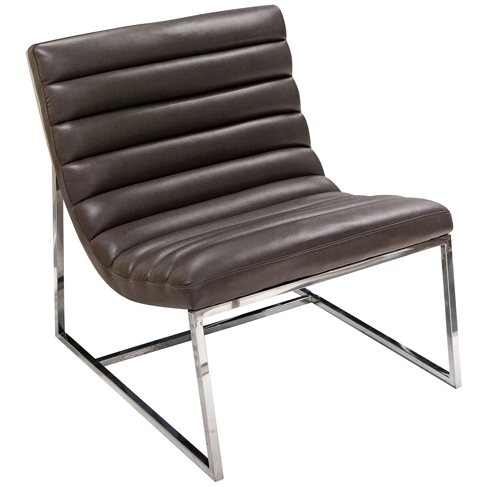 Bardot Elephant Gray Bonded Leather Lounge Chair - Style # 9H400 - Image 0
