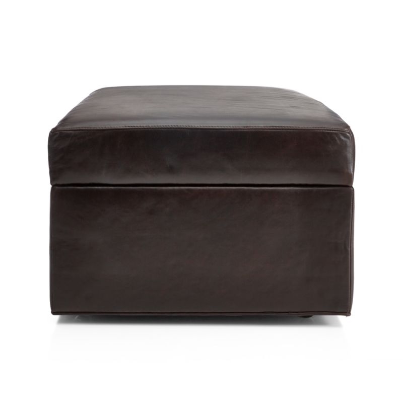 Axis Leather Storage Ottoman with Tray - Image 3