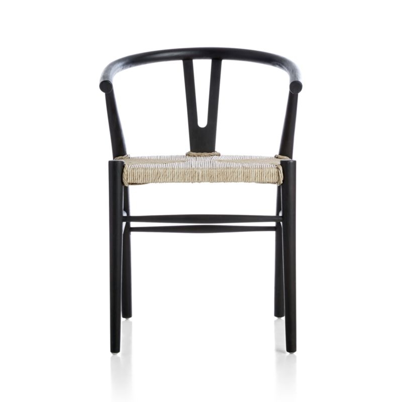 Crescent Black Rush Seat Dining Chair - Image 2