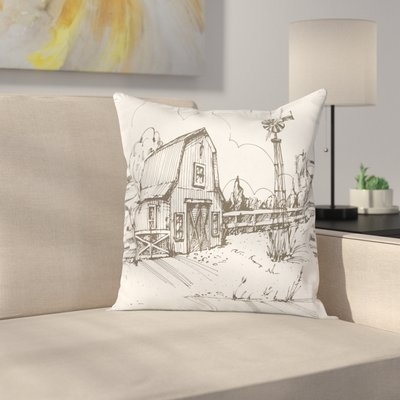 Windmill Decor Rustic Farmhouse Square Pillow Cover - Image 0