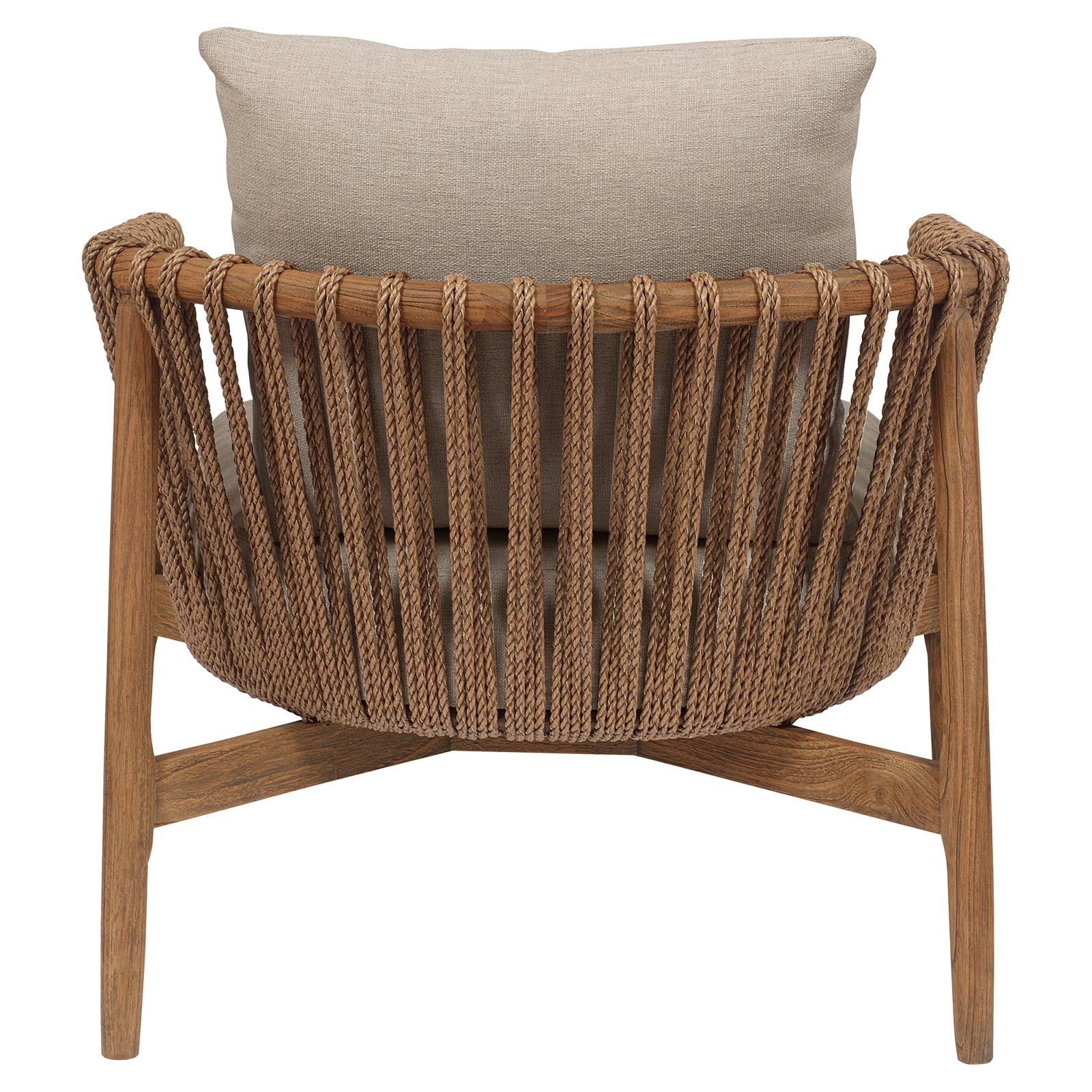 Taelyn Rustic Lodge Sand Cushion Teak Living Room Armchair - Image 3