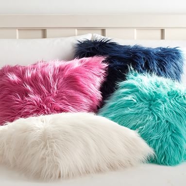 Furrific Faux Fur Blush Pillow Cover &amp; Insert - Image 3