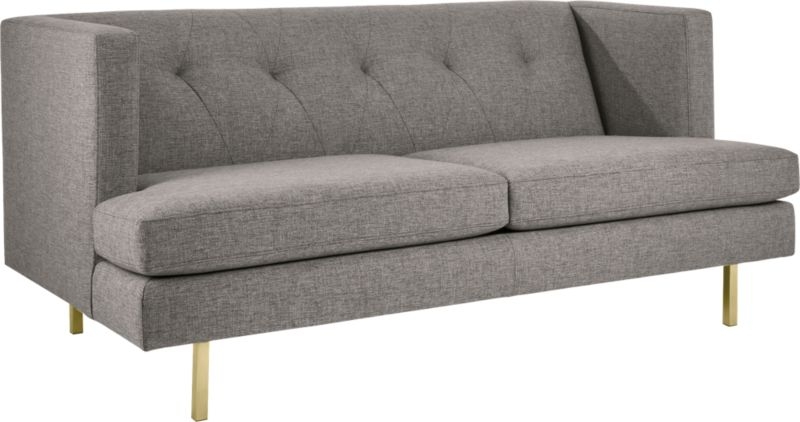 Avec Grey Apartment Sofa with Brass Legs - Image 2
