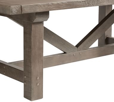 Landon Reclaimed Wood Extending Dining Table, Rustic Gray, 86"L x 42"W - Image 3