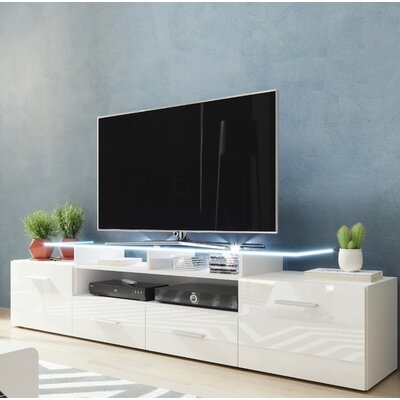 Aghancrossy Matte Body High Gloss Doors 76" Wide Modern Tv Stand - Image 0