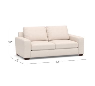 Big Sur Square Arm Upholstered Loveseat 76", Down Blend Wrapped Cushions, Performance Heathered Tweed Ivory - Image 5