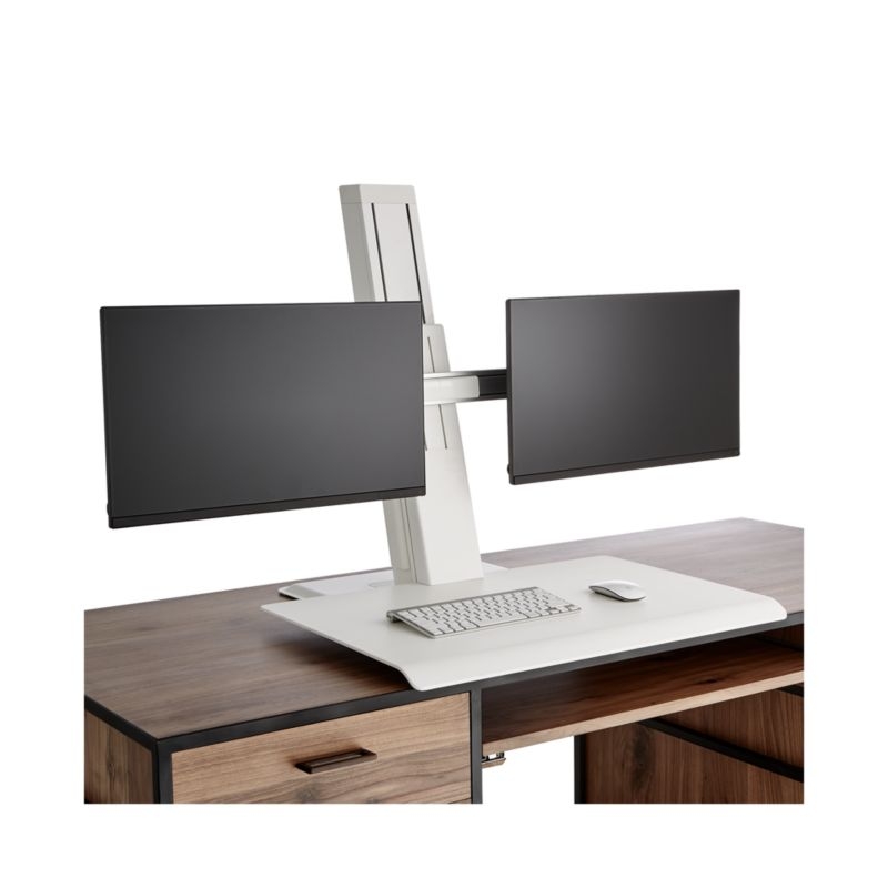 Humanscale ® White Dual Monitor Quickstand Eco Standing Desk Converter - Image 6