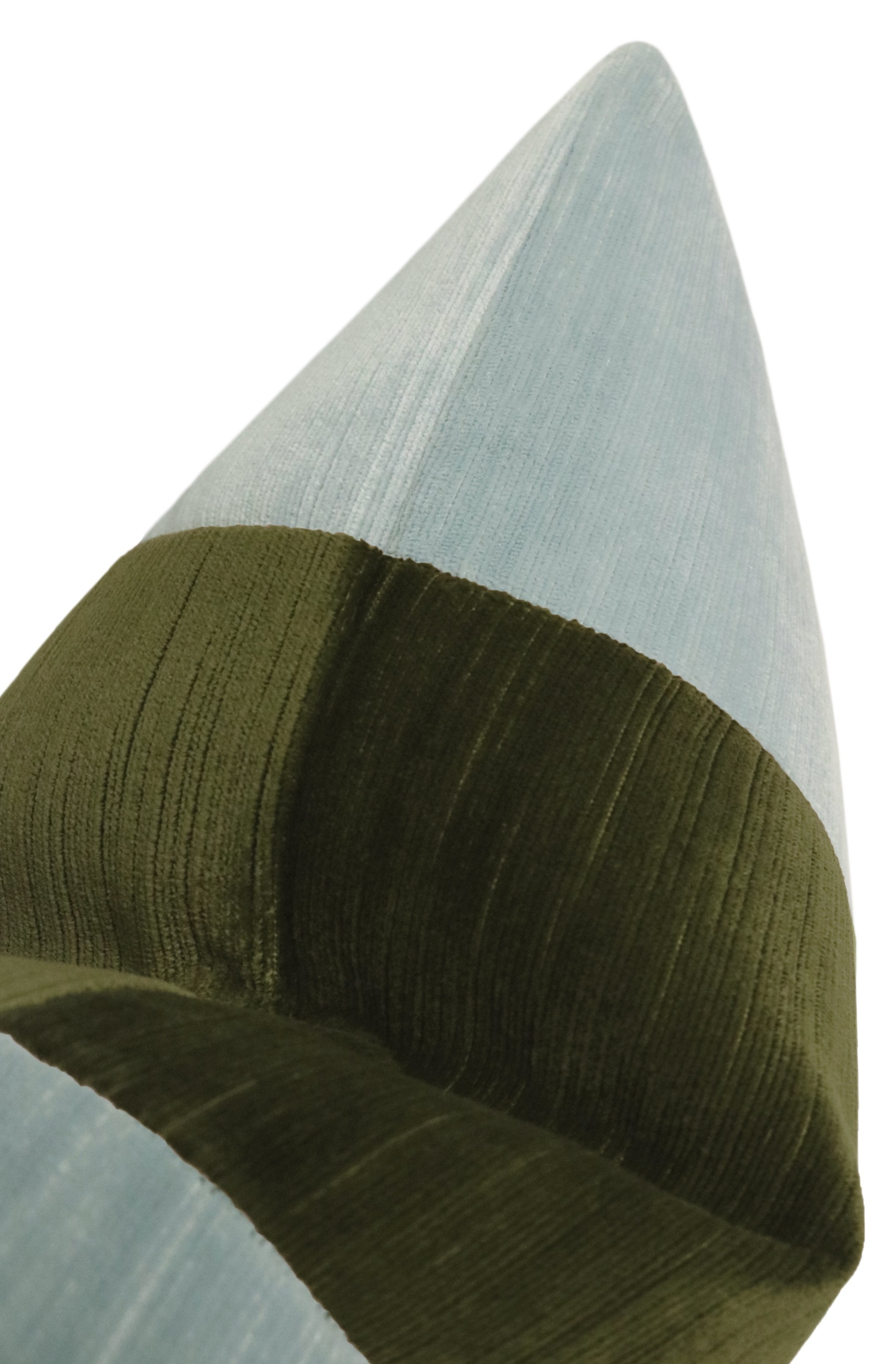 THE LITTLE LUMBAR :: STRIE VELVET // SPA BLUE + OLIVE - LITTLE LUMBAR 12" X 18" - Image 3