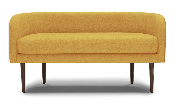 Yellow Elsie Mid Century Modern Bench - Taylor Golden - Coffee Bean - Image 0