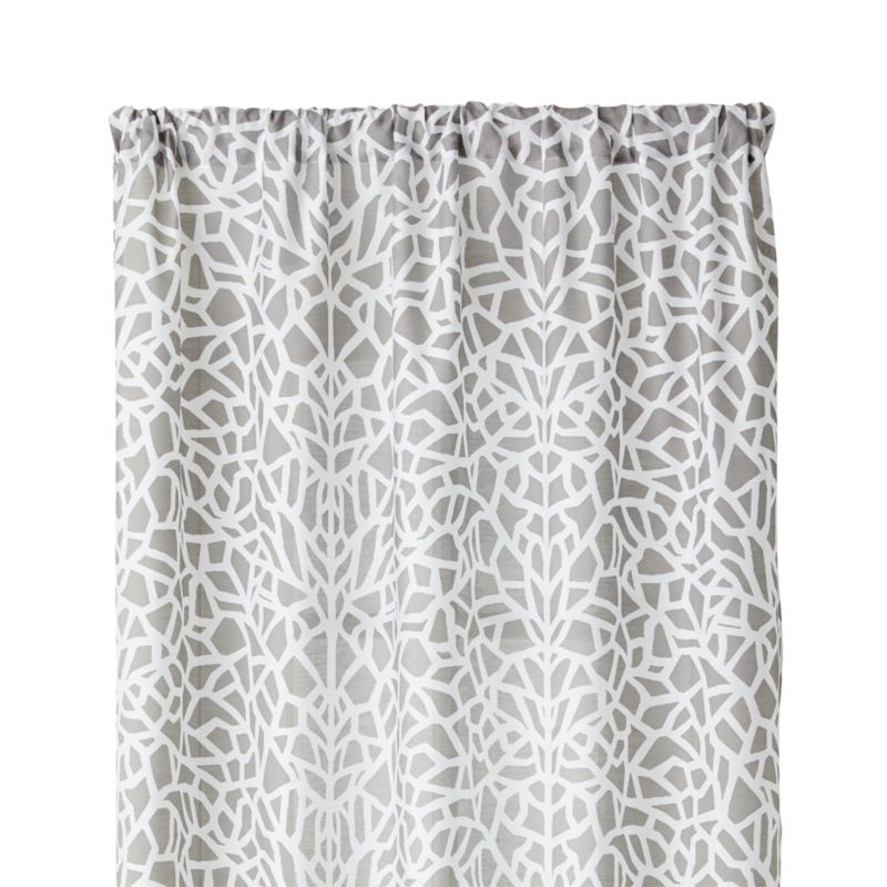 Mattea Grey and White Curtain Panel 48"x108" - Image 5