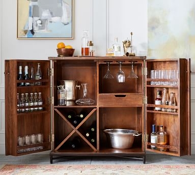 Timor Bar Cabinet, Antique Brown - Image 2