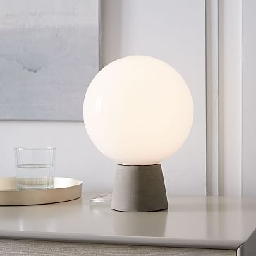 Nova Table Lamp, Accent Concrete Base/Milk Glass - Image 0