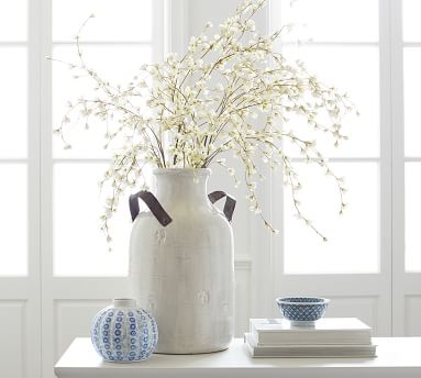 Marlowe Ceramic Vase, White, Medium - Image 2