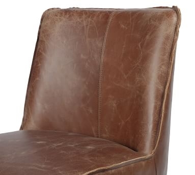 Lombard Leather Dining Chair, Sienna Chestnut - Image 1