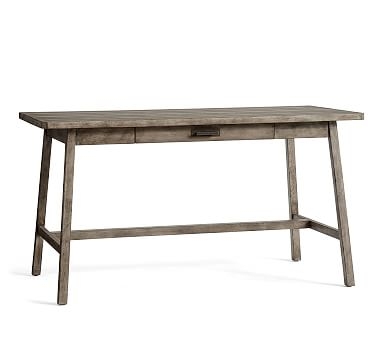 Mateo 56" Rustic Desk with Drawer, Salvaged Gray - Image 0
