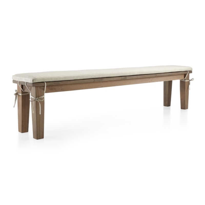 Basque 84" Light Brown Solid Wood Dining Bench - Image 3