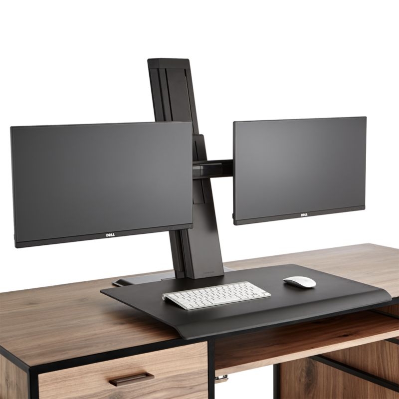 Humanscale ® Black Dual Monitor Quickstand Eco Standing Desk Converter - Image 2
