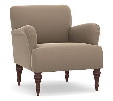 Hadley Upholstered Armchair, Polyester Wrapped Cushions, Performance Plush Velvet Taupe - Image 2