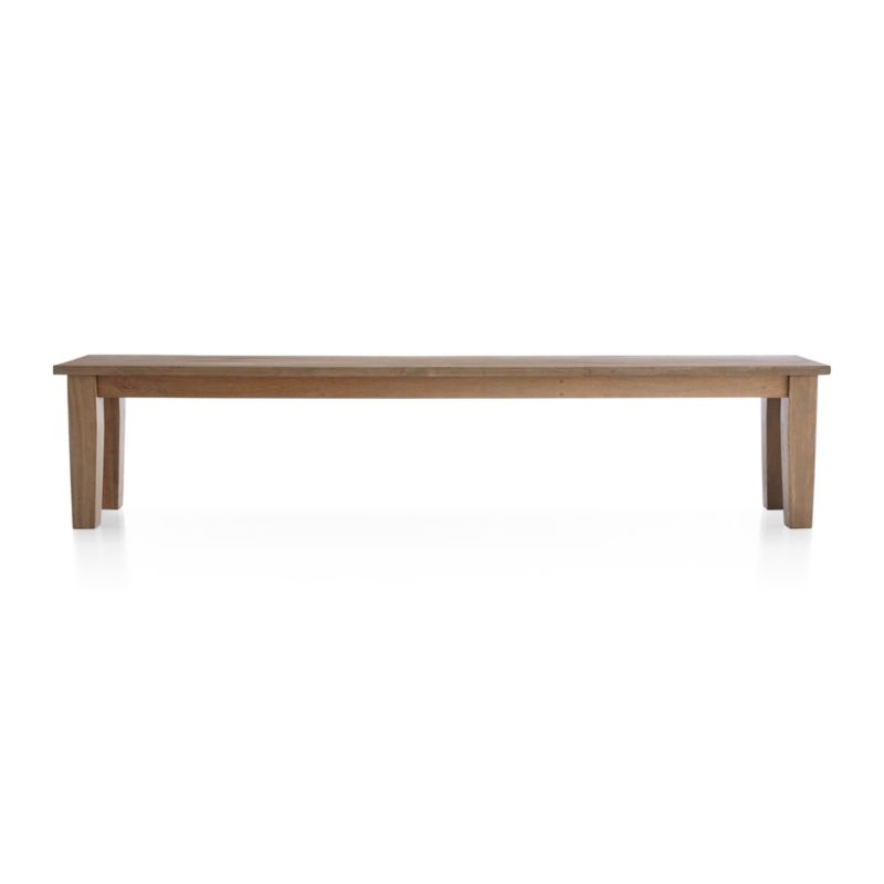 Basque 84" Light Brown Solid Wood Dining Bench - Image 2