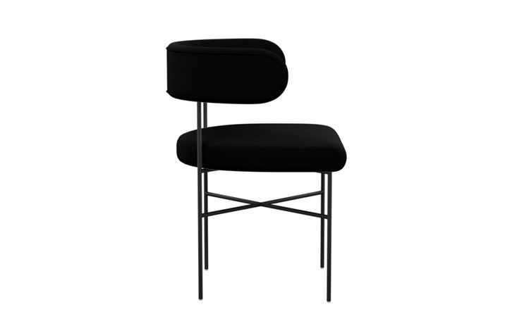 Audrey Dining Chair with Panther Fabric and Matte Black legs - Image 2