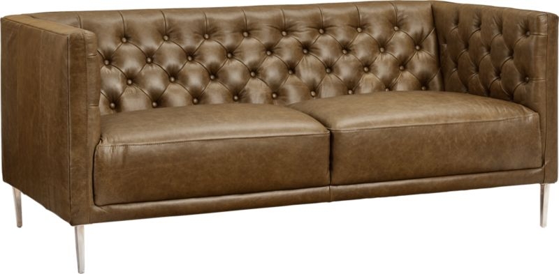 Savile Saddle Leather Tufted Apartment Sofa // Estimated in early August - Image 2