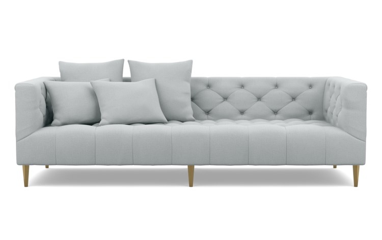 Ms. Chesterfield Sofa with Grey Ore Fabric and Brass Plated legs - Image 0