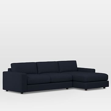 Urban Sectional Set 01: Left Arm 2 Seater Sofa, Right Arm Chaise, Twill, Black Indigo - Image 0